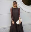 Vestido Linho Renda Marrom