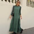 Vestido Linho Renda Verde Pinho