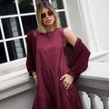 Cardigan Tricot Casulo Tramas Vinho