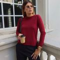 Camiseta Tricot Light Linho M/L Vinho