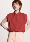 Blusa fem sarja marsala Aurora 