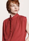 Blusa fem sarja marsala Aurora 