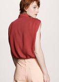 Blusa fem sarja marsala Aurora 