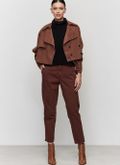 Casaco Trench Coat Cropped Chocolate