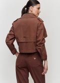Casaco Trench Coat Cropped Chocolate