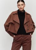 Casaco Trench Coat Cropped Chocolate
