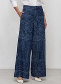 Calça Jeans Pantalona Paisley escura