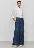 Calça Jeans Pantalona Paisley escura