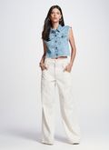 Calça Jeans Feminina Wide Leg Off White Sophia