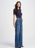 Calça Jeans Wide Leg Fernanda com Recortes