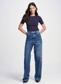 Calça Jeans Wide Leg Fernanda com Recortes