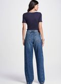 Calça Jeans Wide Leg Fernanda com Recortes