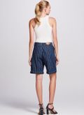 Bermuda jeans feminina listras Mônica