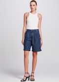 Bermuda jeans feminina listras Mônica