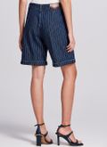 Bermuda jeans feminina listras Mônica