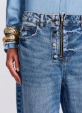 Calça fem jeans wide leg Lorena barra larga