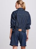 Jaqueta Jeans Overjacket Listrado Denim