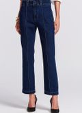 Calça Jeans Reta Cropped Nervura