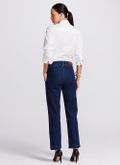 Calça Jeans Reta Cropped Nervura