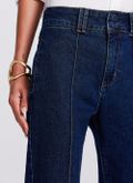 Calça Jeans Reta Cropped Nervura