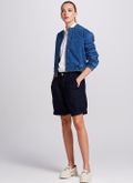 Jaqueta Jeans Bomber Malha Denim 