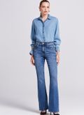 Calça Jeans BootCut elastano Azul Médio