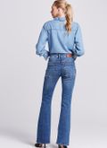 Calça Jeans BootCut elastano Azul Médio