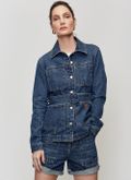 Jaqueta Jeans Trucker com Cinto