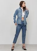 Jaqueta Jeans Trucker com Cinto lavada