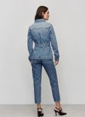 Jaqueta Jeans Trucker com Cinto lavada