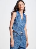 Colete Jeans Estampa Pasley
