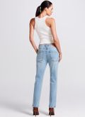 Calca Jeans Reta Elastano Azul Claro