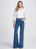 Calca Jeans Flare Monica Azul Medio