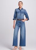 Calca Jeans Wide Leg Cropped