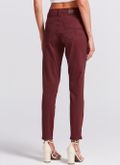 Calca Skinny Em Sarja Burgundy