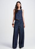 Calça Jeans Wide Leg Amaciado Recortes