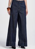 Calça Jeans Wide Leg Amaciado Recortes