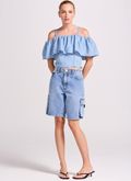 Bermuda Jeans Cargo Utilitário