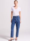 Calça Jeans Mom Recortes 