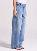 Calça Jeans Wide Leg Recortes lateral