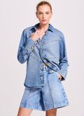 Bermuda Jeans Mom com Nervura