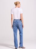 Calça Jeans Reta Elastano bolso gardener
