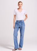 Calça Jeans Reta Elastano bolso gardener