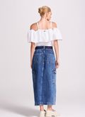 Saia Jeans Midi Cargo