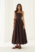 Vestido Balonê Lírio Café