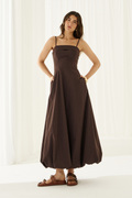 Vestido Balonê Lírio Café