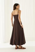 Vestido Balonê Lírio Café