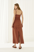 Vestido Longo Lotus Marrom