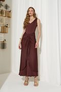 Vestido Jersey Alpina Marrom