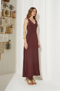 Vestido Jersey Alpina Marrom